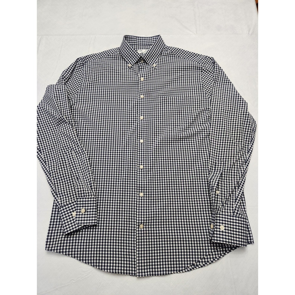 Peter Millar Shirt Mens Large Blue Check Summer Comfort Long Sleeve Button Up